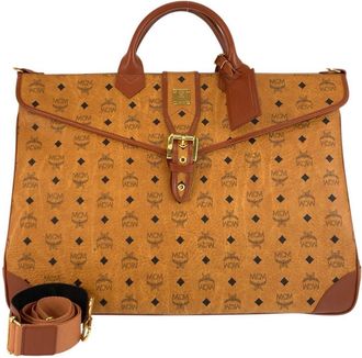 MCM Visetos Leather 2way Boston Bag