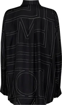 Toteme Womens Shirt Monogram Silk Black