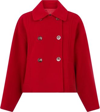 Pinko Dubbele rij knopen Jas - Dames - Zomerjassen - Rood - S - Wol - Jassen