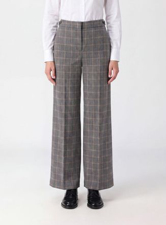 Stella McCartney High-Waisted Check Wool Palazzo Trousers with Wide Leg