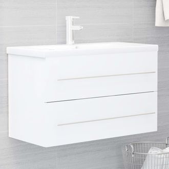 vidaXL Mueble Con Lavabo Madera De Ingenier&iacute;a Blanco Vidaxl