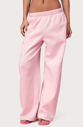Edikted x Barbie Heart Logo Wide Leg Sweatpants in Light-Pink at Nordstrom, Size Xx-Large