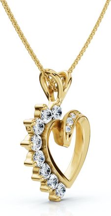 Pompeii3 Diamond Heart Pendant 1/4Ct 10k Gold Lab Grown