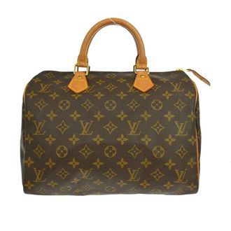Louis Vuitton Speedy Handbag Monogram Canvas Brown Canvas Handbag (Pre-Owned)