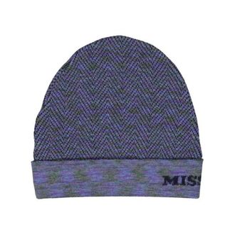 Missoni Beanies, male, Purple, Size: ONE SIZE Wool Beanie with Ribbed Detailing