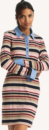 Nautica Mixed Media Striped Polo Dress