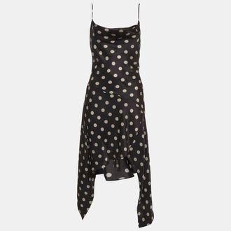 Nicholas Black Polka Dot Satin Draped Galira Dress