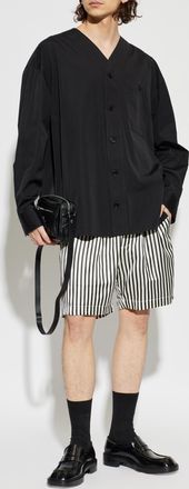 Tom Ford Silk Shorts With A Striped Pattern, Mens, White