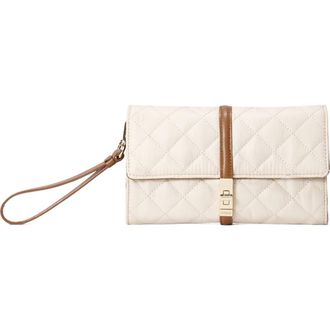 MZ Wallace Astor Diamond Quilted Nylon Convertible Crossbody Bag in Sandshell With Brown at Nordstrom