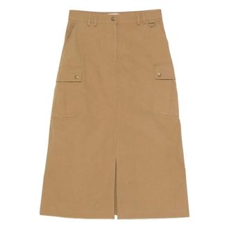 Barbour Midi Skirts, female, Green, Size: M Gwen Cargo Skirt