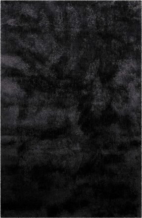 Homie Living Alfombra de pelo largo extrasuave negro 70x140