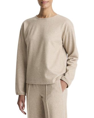 Vince Elevated Lounge Crewneck Wool-Blend Sweater