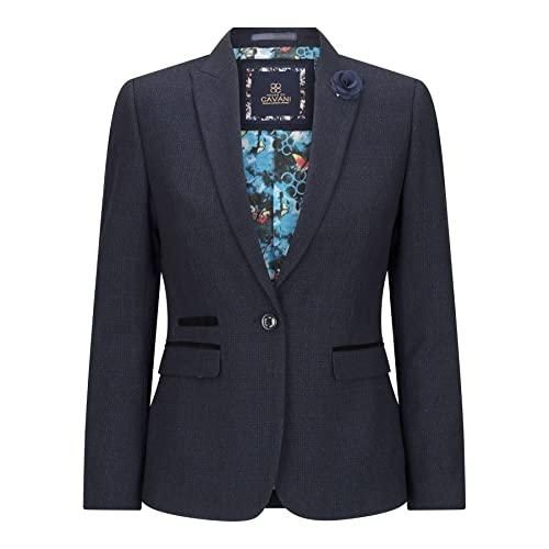 Noak - Harris - Costume Ajusté En Tweed à Chevrons - Bleu Marine | ASOS