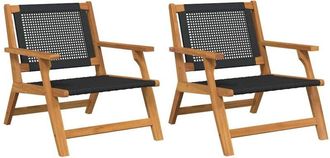 vidaXL Vidaxl - Muebles De Jard&iacute;n 2 Pcs Negro 67 X 78 X 73cm