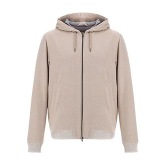 Herno Resort Hoodie met trekkoord - Heren - Sweatshirts & Hoodies - Beige - Maat: M Zijde