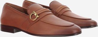 Ferragamo Mens Leather Loafers Light Brown Calf