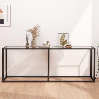 vidaXL Mesa Consola Vidrio Templado Transparente 200x35x75,5 Cm Vidaxl
