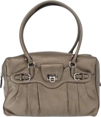 Ferragamo Pre-owned Leather Shoulder Bag - Dames - Vintage Handtas - Bruin - ONE Size - Leer - Vintage