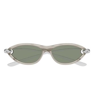 Bottega Veneta Sunglasses Bv1390 S 005 Silver Beige/Green Women