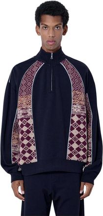Dries Van Noten Hackney Sweater - Heren - Vesten met rits - Blauw - S - Katoen - Hoodies & sweatvesten