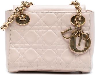 Dior Pre-owned Dior Lambskin Cannage Lady Dior Double Chain Bag 17-BO-0136