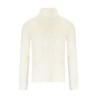 Manuel Ritz Turtlenecks, male, Beige, Size: XL Cream Turtleneck Sweater in Virgin Wool