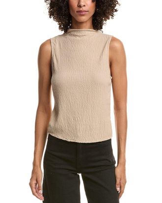 Bella Dahl Mock Neck Smocked Top