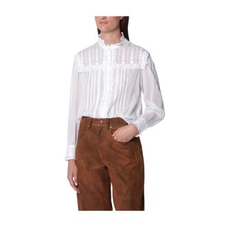 Isabel Marant Lonzie Blouse - Dames - Blouses & Shirts - Wit - Maat: S Katoen