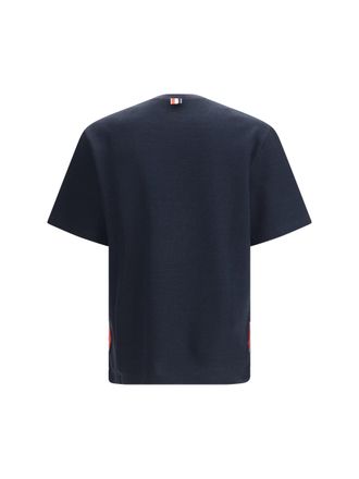 Thom Browne Cotton-Linen T-Shirt - Navy