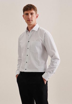 Seidensticker Businesshemd SEIDENSTICKER Regular, Herren, Gr. XXL (45), normale &Auml;rmell&auml;ngen, grau (hellgrau), 100% Baumwolle, Paisley, regular fit, 2-Knopf-Manschet