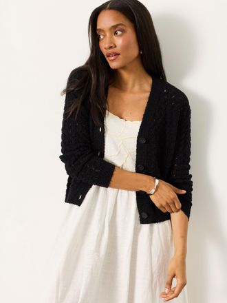 Fat Face FatFace Winnie Black Knitted Cardigan