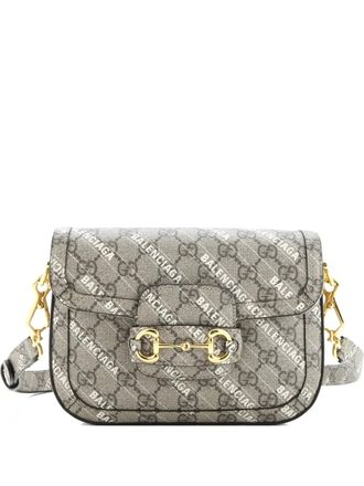 Gucci x Balenciaga The Hacker Project Horsebit 1955 GG Coated Canvas Mini shoulder bag - Brown