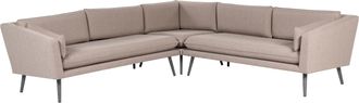 Beliani Beliani - Sof&aacute; Esquinero 5 Plazas Beige Gris Poli&eacute;ster Resistente Agua Uv Exterior Loretello