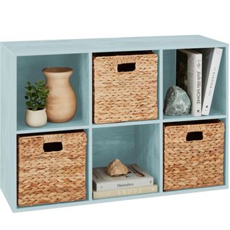 Best Choice Products 6-Cube Bookshelf, 13.5in Display Storage System, Organizer w/ Removable Back Panels