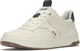Keds Womens The Court Lace Up Sneakers, Egret/Tan, 9.5