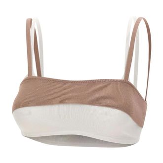 Diesel Sleeveless Tops, female, Pink, Size: XS M-Zelda Layered Bra Top