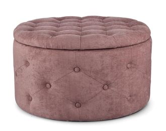 Konte Design Pouf zapatero de tela rosa oscuro