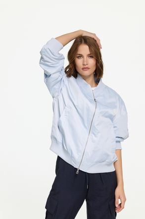 Manisa Blouson MANISA, Damen, Gr. 44, blau (hellblau), Obermaterial: 100% Polyester. Futter: 100% Polyester, unifarben, regular fit taillenbedeckt, ohne Auss