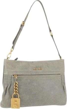 Miu Miu Pre-owned Shoulder Bags, female, Gray, Size: ONE SIZE Pre-owned Shoulder Bag