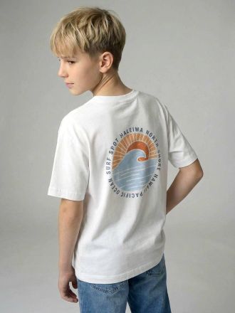 Jonen Jungen Oversized-Shirt JONEN mit Prints und Recycling-Baumwolle wollwei&szlig;