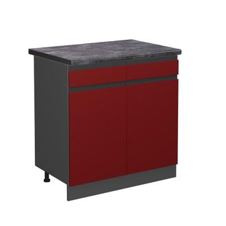 Vicco Mueble Bajo De Cocina R-line, Rojo, 80 Cm, Et Antracita
