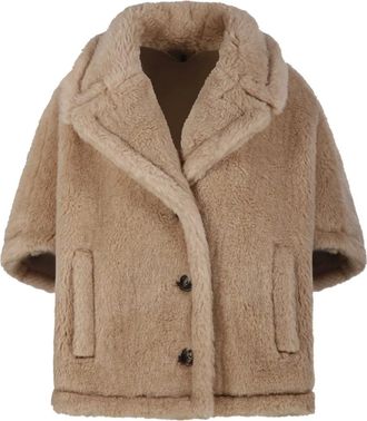 Max Mara Cape met knopen en korte mouwen - Beige