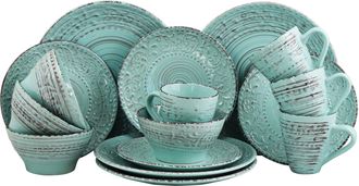 Elama Malibu 16-Piece Dinnerware Set, Service for 4