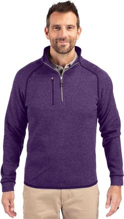 Cutter & Buck Mainsail Sweater-Knit Mens Half Zip Pullover Jacket