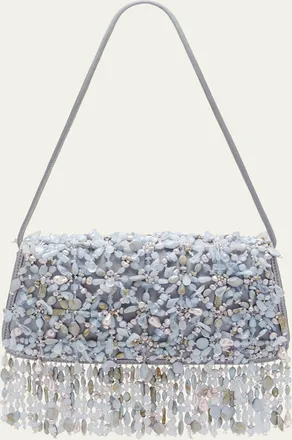 Cult Gaia Idalia Fringed Faux Stone Shoulder Bag