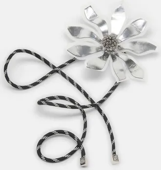 Dorothee Schumacher Womens Flower Statement Cord Belt In Black/silver