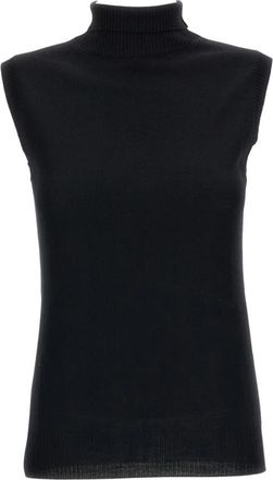 Sportmax Vertigo Turtleneck Tank - Dames - Coltruien - Zwart - S - Wol - Truien & Vesten