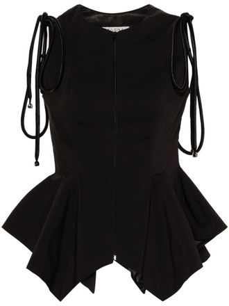 V:PM ATELIER Top Koa con peplum - Nero