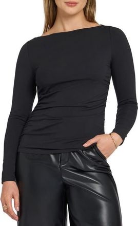 NYDJ Bateau Neck Knit Top in Black at Nordstrom, Size Xx-Small