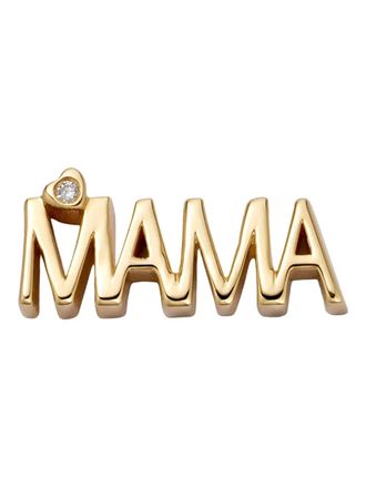 Loquet London 18K yellow gold Mama-lettering diamond charm